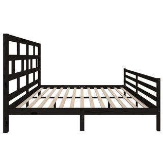 Bed Frame Black Solid Wood Pine 200x200 cm - Giant Lobelia