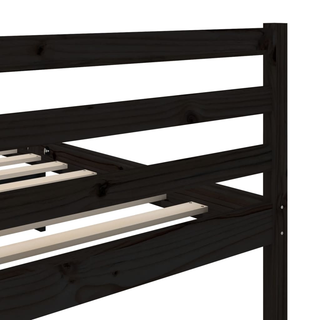 Bed Frame Black Solid Wood Pine 200x200 cm - Giant Lobelia