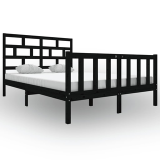 Bed Frame Black Solid Wood Pine 120x200 cm - Giant Lobelia