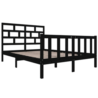 Bed Frame Black Solid Wood Pine 120x200 cm - Giant Lobelia