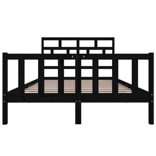 Bed Frame Black Solid Wood Pine 120x200 cm - Giant Lobelia