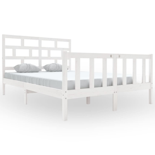 Bed Frame White Solid Wood Pine 140x200 cm - Giant Lobelia