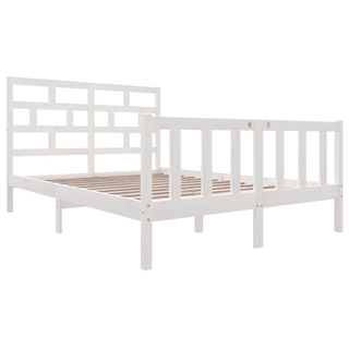 Bed Frame White Solid Wood Pine 140x200 cm - Giant Lobelia