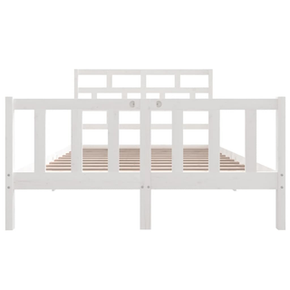 Bed Frame White Solid Wood Pine 140x200 cm - Giant Lobelia