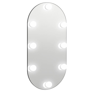 vidaXL Mirror with LED Lights 80x40 cm Glass Oval - Giant Lobelia