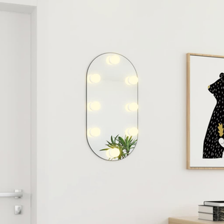 vidaXL Mirror with LED Lights 60x30 cm Glass Oval - Giant Lobelia