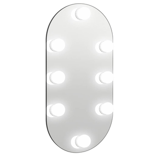 vidaXL Mirror with LED Lights 40x20 cm Glass Oval - Giant Lobelia