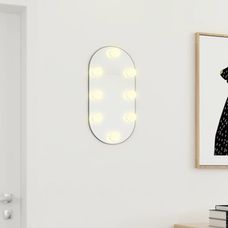 vidaXL Mirror with LED Lights 40x20 cm Glass Oval - Giant Lobelia