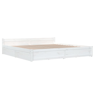 Bed Frame with Drawers White 180x200 cm Super King Size - Giant Lobelia