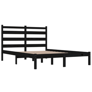 Bed Frame Black Solid Wood Pine 140x200 cm - Giant Lobelia