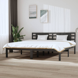 Bed Frame Grey Solid Wood Pine 200x200 cm - Giant Lobelia