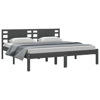 Bed Frame Grey Solid Wood Pine 200x200 cm - Giant Lobelia