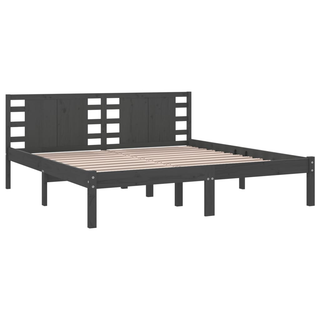 Bed Frame Grey Solid Wood Pine 200x200 cm - Giant Lobelia