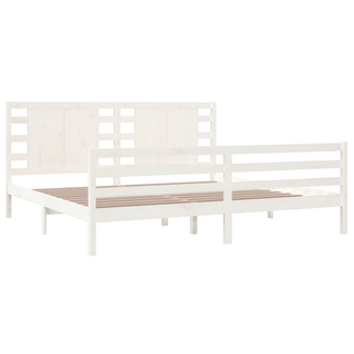 Bed Frame White Solid Wood Pine 200x200 cm - Giant Lobelia