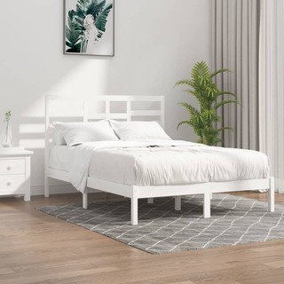 Bed Frame White Solid Wood 160x200 cm - Giant Lobelia