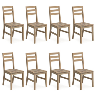 vidaXL Dining Chairs 8 pcs Solid Wood Acacia - Giant Lobelia