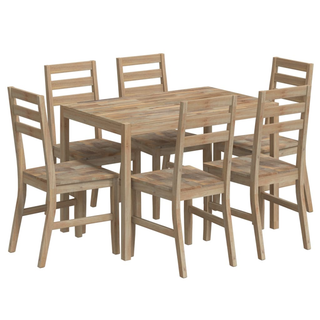 7 Piece Dining Set Solid Wood Acacia - Giant Lobelia