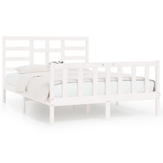 Bed Frame White Solid Wood Pine 160x200 cm - Giant Lobelia