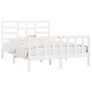 Bed Frame White Solid Wood Pine 160x200 cm - Giant Lobelia