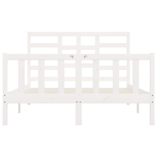 Bed Frame White Solid Wood Pine 160x200 cm - Giant Lobelia