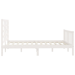 Bed Frame White Solid Wood Pine 160x200 cm - Giant Lobelia