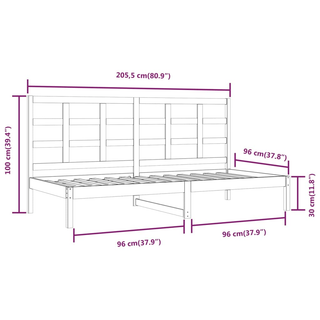 vidaXL Day Bed White 90x200 cm Solid Wood Pine - Giant Lobelia