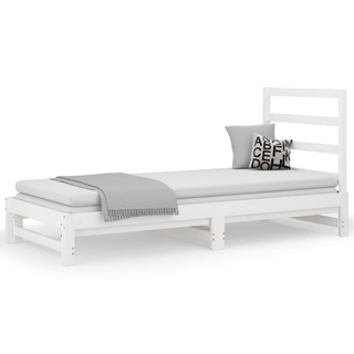 vidaXL Pull-out Day Bed White 2x(90x190) cm Solid Wood Pine - Giant Lobelia