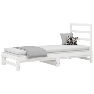 vidaXL Pull-out Day Bed White 2x(90x190) cm Solid Wood Pine - Giant Lobelia