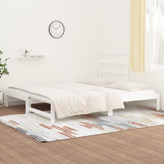 vidaXL Pull-out Day Bed White 2x(90x190) cm Solid Wood Pine - Giant Lobelia