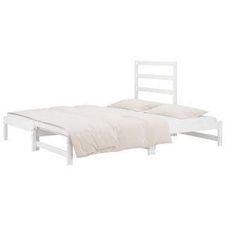 vidaXL Pull-out Day Bed White 2x(90x190) cm Solid Wood Pine - Giant Lobelia