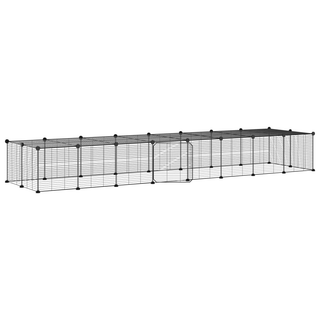 36-Panel Pet Cage with Door Black 35x35 cm Steel - Giant Lobelia