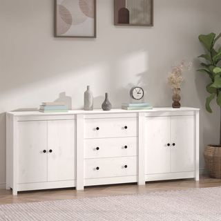 vidaXL Sideboard White 210x35x80 cm Solid Wood Pine - Giant Lobelia