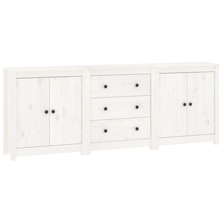 vidaXL Sideboard White 210x35x80 cm Solid Wood Pine - Giant Lobelia