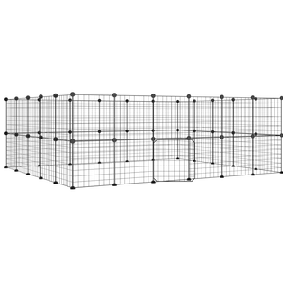 44-Panel Pet Cage with Door Black 35x35 cm Steel - Giant Lobelia