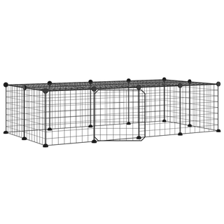 vidaXL 20-Panel Pet Cage with Door Black 35x35 cm Steel - Giant Lobelia