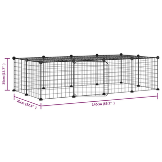 vidaXL 20-Panel Pet Cage with Door Black 35x35 cm Steel - Giant Lobelia