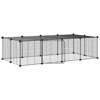 20-Panel Pet Cage with Door Black 35x35 cm Steel - Giant Lobelia