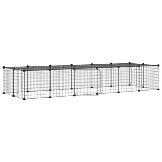 28-Panel Pet Cage with Door Black 35x35 cm Steel - Giant Lobelia