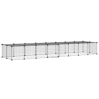 36-Panel Pet Cage with Door Black 35x35 cm Steel - Giant Lobelia