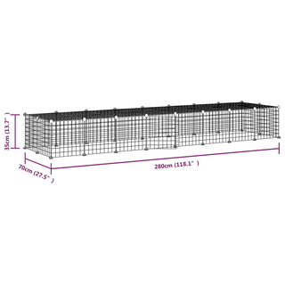 36-Panel Pet Cage with Door Black 35x35 cm Steel - Giant Lobelia