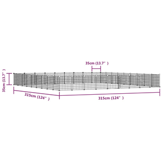36-Panel Pet Cage with Door Black 35x35 cm Steel - Giant Lobelia