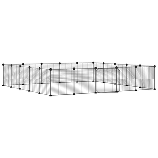 vidaXL 20-Panel Pet Cage with Door Black 35x35 cm Steel - Giant Lobelia