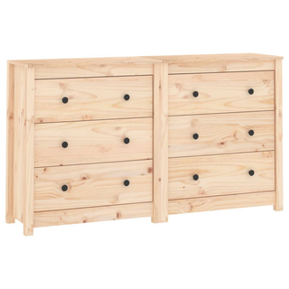 vidaXL Sideboard 140x35x80 cm Solid Wood Pine - Giant Lobelia