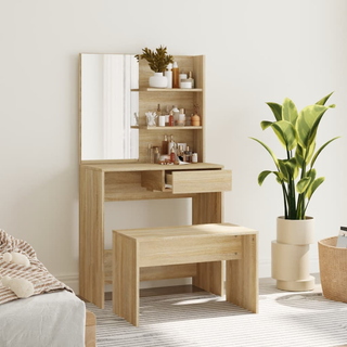 vidaXL Dressing Table Set Sonoma Oak 74.5x40x141 cm - Giant Lobelia