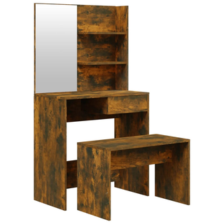 vidaXL Dressing Table Set Smoked Oak 74.5x40x141 cm - Giant Lobelia