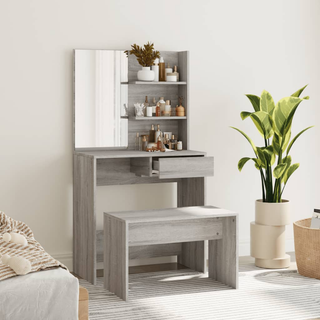 vidaXL Dressing Table Set Grey Sonoma 74.5x40x141 cm - Giant Lobelia