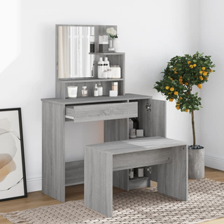 vidaXL Dressing Table Set Grey Sonoma 86.5x35x136 cm - Giant Lobelia