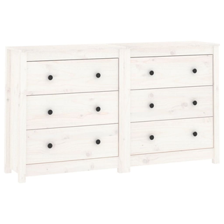 vidaXL Sideboard White 140x35x80 cm Solid Wood Pine - Giant Lobelia