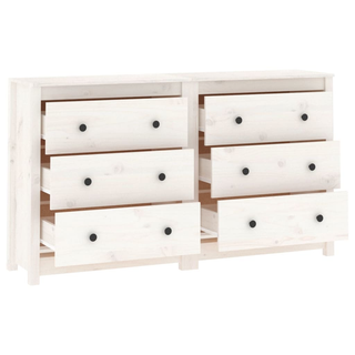 vidaXL Sideboard White 140x35x80 cm Solid Wood Pine - Giant Lobelia