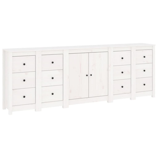 vidaXL Sideboard White 230x35x80 cm Solid Wood Pine - Giant Lobelia